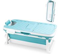 Baignoire pliable XL 132 cm - Bleu - Baignoire pour adultes - Baignoire de douche - Baignoire de glace