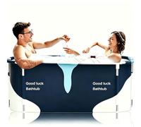 Baignoire portable et pliable - 140 cm - Sans installation - Baignoire autoportante - Isolation 6 couches - Grand spa familial - 140 cm x 60 cm x 55 cm