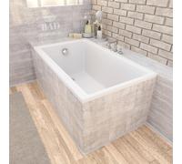 Baignoire rectangulaire 120x70 avec support de baignoire, vidage & pieds S | Set complet 4in1 baignoire originale acrylique siphon | BADLAND CAPRI
