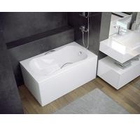Baignoire rectangulaire 120x70 avec tablier acrylique, poignées, vidage et pieds S | Set complet baignoire acrylique 4en1 | BADLAND ARIA REHAB