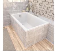 Baignoire rectangulaire 120x70 avec revêtement en polystyrène, vidage & pieds S | Set complet 4in1 baignoire originale acrylique siphon | BADLAND CAPRI