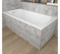 Baignoire rectangulaire 120x70 avec support de baignoire, garniture d'écoulement & pieds S | Set complet 4en1 baignoire originale acrylique siphon | BADLAND CLASSIC