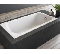 Baignoire rectangulaire 140x70 avec revêtement en polystyrène (étagère 4cm), écoulement & pieds S | Set complet 4in1 baignoire originale en acrylique | BADLAND CLASSIC SLIM