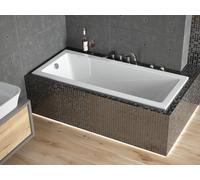 Baignoire rectangulaire 140x70 avec support de baignoire, vidage & pieds S | Set complet 4in1 baignoire originale acrylique siphon | BADLAND MODERN SLIM
