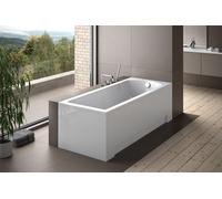 Baignoire rectangulaire 140x70 avec tablier acrylique, vidage et pieds S | Set complet 4in1 baignoire originale acrylique siphon | BADLAND SHEA