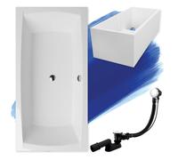 BADLAND Baignoire rectangulaire Apri 140x70 avec vidage, pieds et support de baignoire
