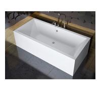 Baignoire rectangulaire 155x70 avec tablier acrylique, vidage et pieds S | Set complet 4in1 baignoire originale acrylique siphon | BADLAND QUADRO