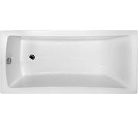 Baignoire rectangulaire - 160 x 70 cm - sans Habillage - avec Pieds - Repose-tête - Étagère bambou - Vidage Chrome - OPTIMA
