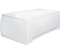 Baignoire rectangulaire - 160 x 70 cm - sans Habillage - avec Pieds - Repose-tête - Étagère bambou - Vidage Chrome - BONA