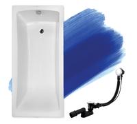 Baignoire Rectangulaire 160x70, Siphon de bain et pieds - Set 3en1 - OPTIMA