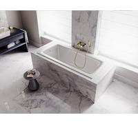 Baignoire rectangulaire 160x75 avec support de baignoire, vidage & pieds S | Set complet 4in1 baignoire originale acrylique siphon | BADLAND TALIA SLIM