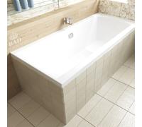 Baignoire rectangulaire 160x75 avec support de baignoire, vidage & pieds S | Set complet 4in1 baignoire originale acrylique siphon | BADLAND INES