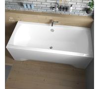 Baignoire rectangulaire 160x75 avec tablier acrylique, vidage et pieds S | Set complet 4en1 baignoire originale acrylique siphon | BADLAND INES