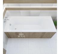 Baignoire rectangulaire 160x75 avec support de baignoire, vidage & pieds | Set complet 4in1 baignoire originale acrylique siphon | BADLAND MEDIUM