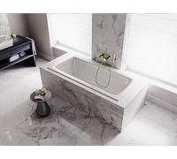 Baignoire rectangulaire 160x75 avec support de baignoire, vidage & pieds S | Set complet 4in1 baignoire originale acrylique siphon | BADLAND TALIA SLIM