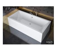 Baignoire Rectangulaire 165x75 avec tablier en acrylique Siphon de bain et pieds