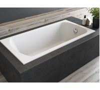 Baignoire rectangulaire 170x70 avec revêtement en polystyrène, écoulement & pieds S | Set complet 4in1 baignoire originale acrylique siphon | BADLAND CLASSIC SLIM
