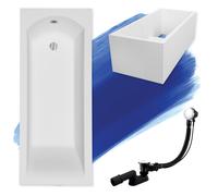 Baignoire Rectangulaire 170x70 + support en polystyrène Siphon + pieds - SHEA