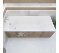 Baignoire rectangulaire 170x75 avec revêtement en polystyrène, vidage & pieds S | Set complet 4in1 baignoire originale acrylique siphon | BADLAND MEDIUM