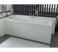 Baignoire rectangulaire 170x75 avec tablier acrylique, vidage et pieds S | Set complet 4en1 baignoire originale acrylique siphon | BADLAND TALIA