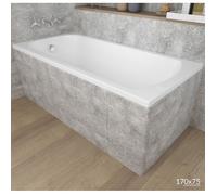 Baignoire Acrylique 4en1 Rectangulaire 170x75 Blanc + Cabine Styrofoam, Siphon Moderne Premium et Pieds (cadre) Inclus | BADLAND CLASSIC
