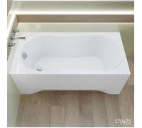 Baignoire rectangulaire 170x75 avec tablier acrylique, vidage et pieds S | Set complet 4en1 baignoire originale acrylique siphon | BADLAND GRACJA