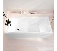 Baignoire rectangulaire 170x75x54cm avec dossier - Acrylique et ABS Blanc brillant