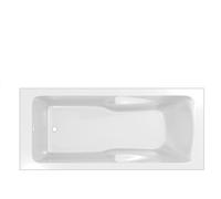 Baignoire rectangulaire 170x75x54cm avec zone de douche - Acrylique et ABS Blanc brillant