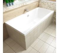 Baignoire rectangulaire 180x80 avec revêtement en polystyrène, vidage & pieds S | Set complet 4in1 baignoire originale acrylique siphon | BADLAND INES