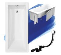 Baignoire Rectangulaire 180x80 + des panneaux en polystyrène Siphon+pieds MODERN