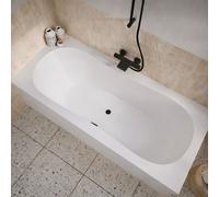 Baignoire rectangulaire duo 180x80x54cm - 100% acrylique blanc mat - Lignes arrondies