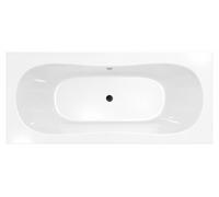 Baignoire rectangulaire duo 180x80x54cm - 100%.polyacrylique blanc brillant - Lignes arrondies