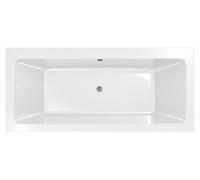 Baignoire rectangulaire duo 180x80x54cm - 100% acrylique blanc brillant - Lignes droites