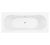 Baignoire rectangulaire duo 180x80x54cm - 100% acrylique blanc mat - Lignes arrondies