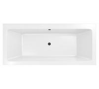 Baignoire rectangulaire duo 180x80x54cm - 100% acrylique blanc mat - Lignes droites