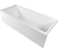 Baignoire rectangulaire SucceBuy (1826 x 813 x 508 mm), baignoire moderne en acrylique à double paroi avec écoulement à droite et trop-plein, rebord intégré, capacité de 220 litres, blanche