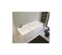 Baignoire RIHO RETHINK CUBIC Plug&Play Back2Wall 180x80 cm-Blanc-Sans appui-tête-Blanc--