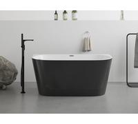 Baignoire semi îlot - 180 x 75 x 58 cm - Acrylique - Noir brillant - 255 L - DIVINA