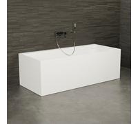 Baignoire Semi-îlot Murale Cobalt 170 Blanche 170 X75 X56 Cm, By Spalina