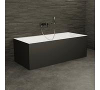 Baignoire Semi-îlot Murale Cobalt 170 Noire 170 X75 X56 Cm, By Spalina