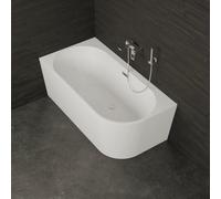 Baignoire Semi-îlot Murale D'angle Capri 150 Gauche Blanche 150 X72 X58 Cm, By Spalina