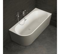 Baignoire Semi-îlot Murale D'angle Capri 170 Droite Grise 170 X76 X58 Cm, By Spalina