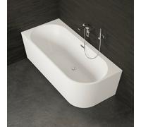 Baignoire Semi-îlot Murale D'angle Capri 170 Gauche Blanche 170 X76 X58 Cm, By Spalina