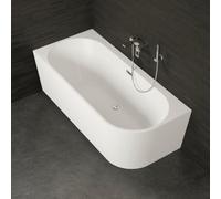 Baignoire Semi-îlot Murale D'angle Capri 180 Gauche Blanche 180 X81 X58 Cm, By Spalina