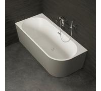 Baignoire Semi-îlot Murale D'angle Capri 180 Gauche Grise 180 X81 X58 Cm, By Spalina