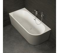 Baignoire Semi-îlot Murale D'angle Capri 180 Gauche Grise 180 X81 X58 Cm, By Spalina