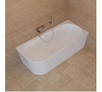 Baignoire Semi-îlot Murale D'angle Cosmic 170 Droite Blanche 170 X76 X58 Cm, By Spalina - Blanc - 170 x76 x58 cm