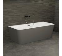 Baignoire Semi-îlot Murale Mint 160 Grise 160 X75 X57 Cm, By Spalina