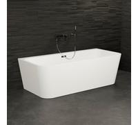 Baignoire Semi-îlot Murale Mint 170 Blanche 170 X81 X57 Cm, By Spalina