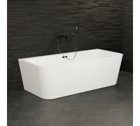 Baignoire Semi-îlot Murale Mint 170 Blanche 170 X81 X57 Cm, By Spalina
